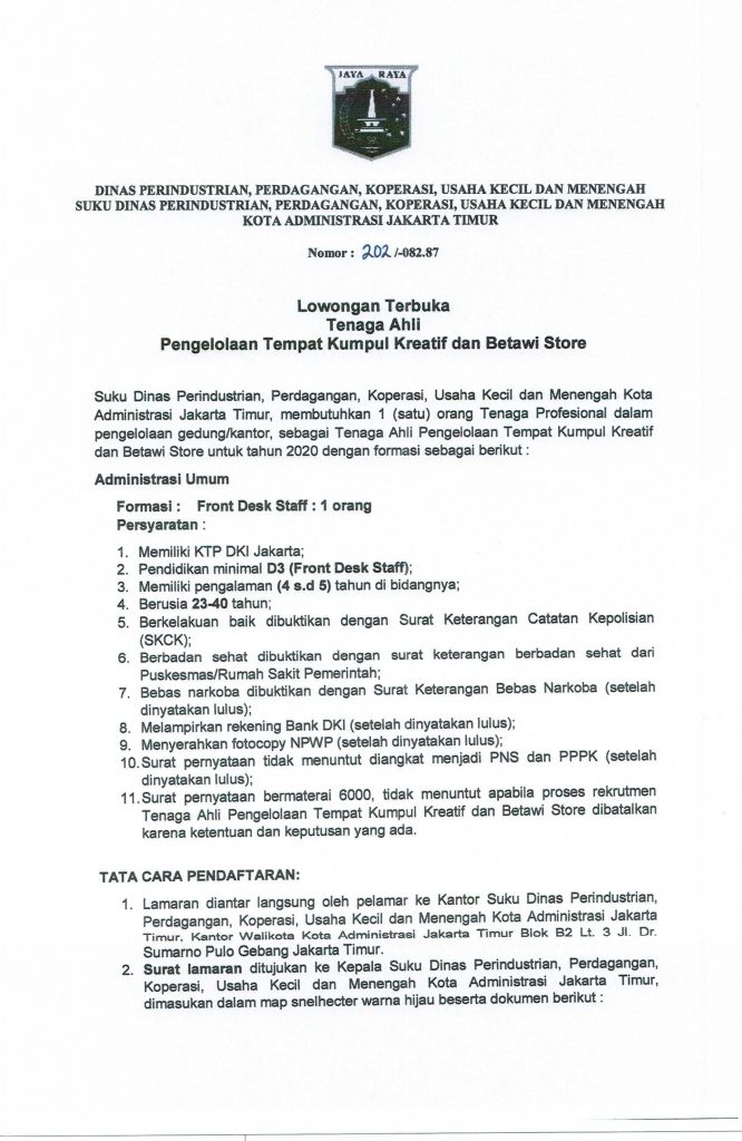 Jakarta dinas ukm koperasi timur dan Untuk Tingkatkan
